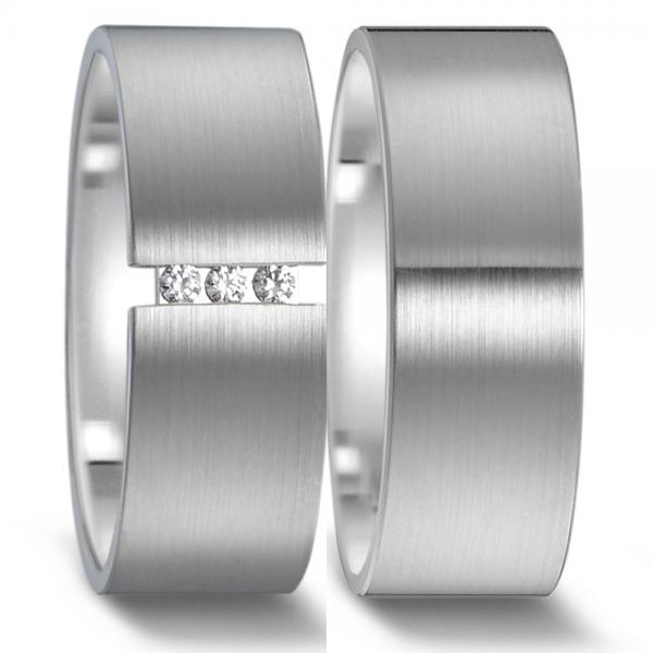 Trauringe Weissgold von Weidner 62059 + 72059